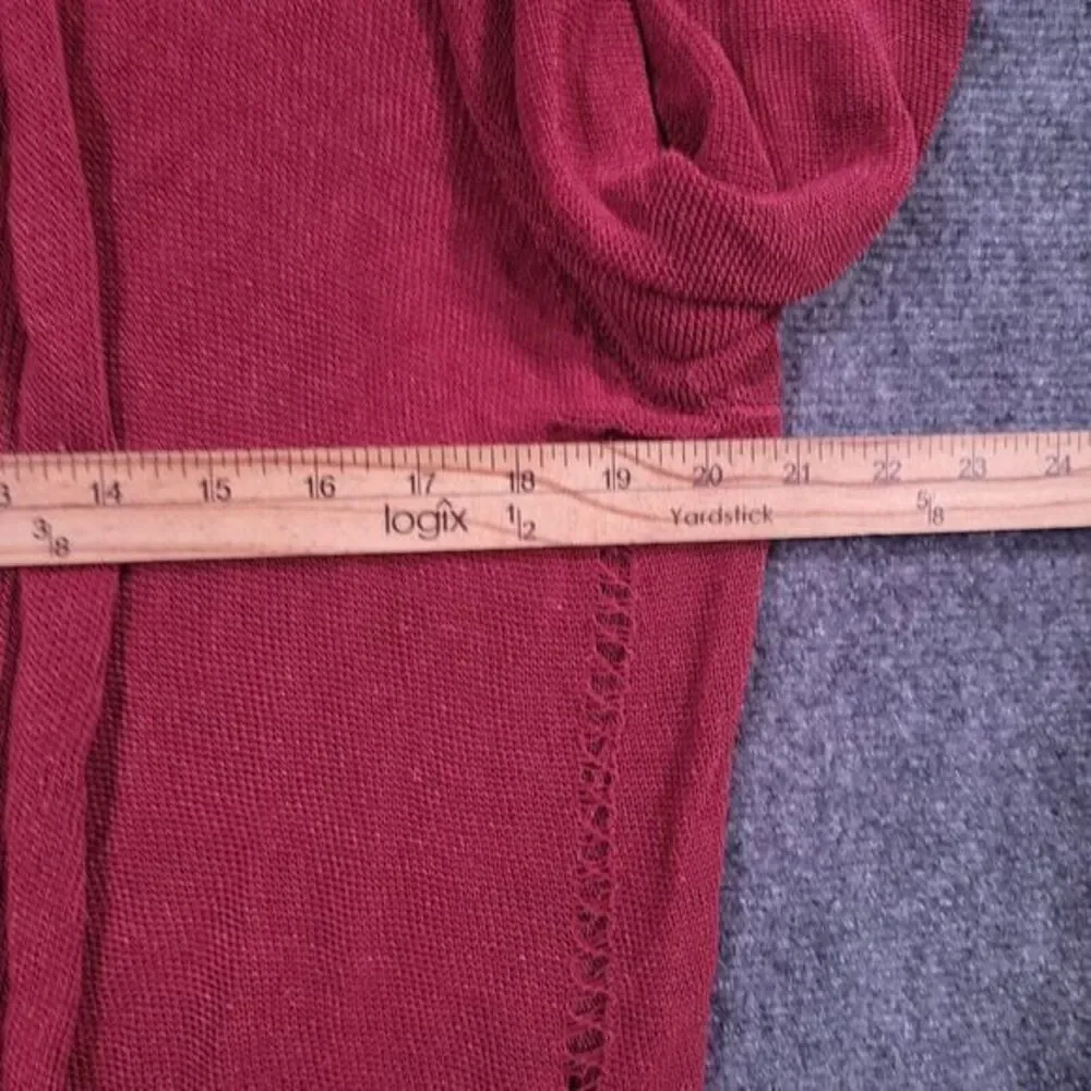 EILEEN FISHER Cardigan Womens PM Linen‎ Viscose Mesh Open Front Italian Yarn